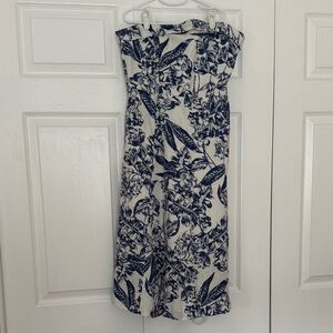 Abercrombie & Fitch Strapless Dress in Navy and White Floral